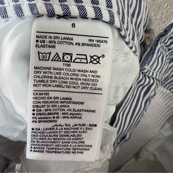 Old Navy Cropped Midi Wide Leg Pixie Pants Women's Size 6 Navy White Striped - Picture 7 of 8